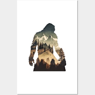 Sasquatch Bigfoot Hairy Man Sticker Posters and Art